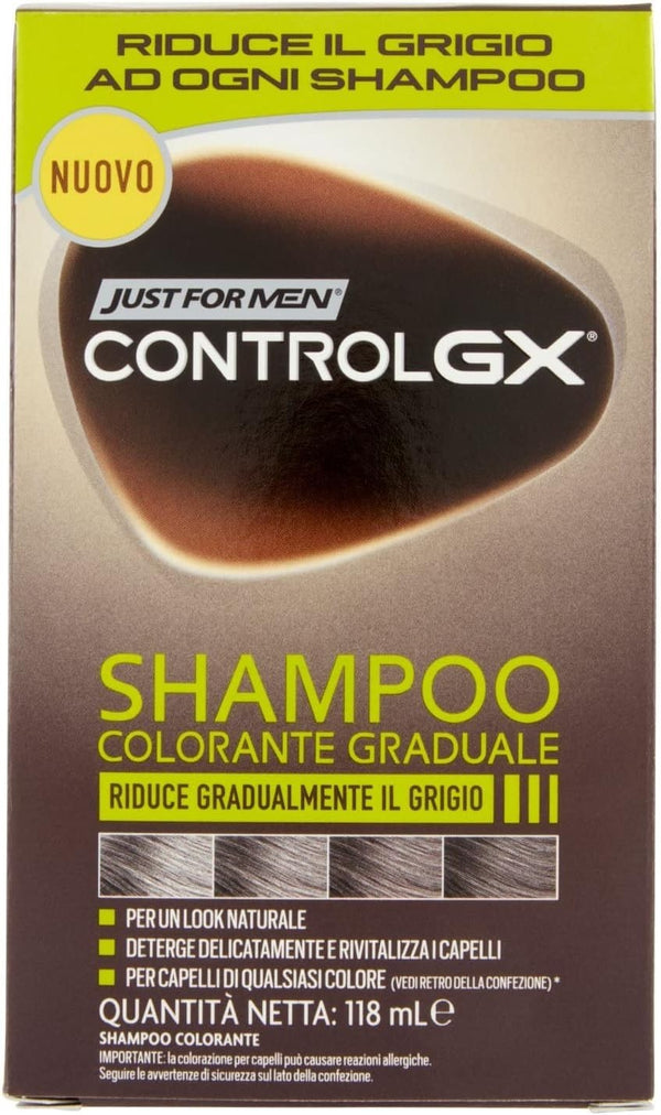 Just For Men Control GX Grey Reducing Shampoo Black 118ml Gradual Hair Colour