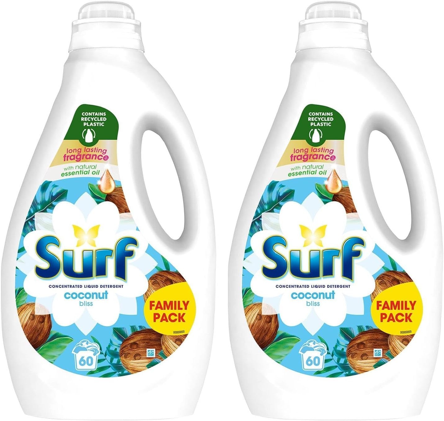 Surf Coconut Bliss Liquid Detergent 1.62L x2 – 120 Washes Long Lasting Fragrance by Surf