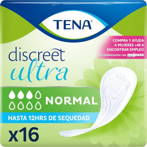 TENA Ultra Normal Discreet Pads 16 Pack Women’s Disposable Breathable Protection