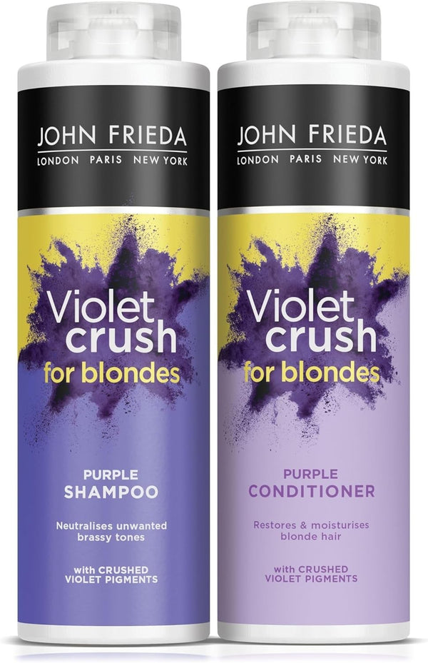 John Frieda Violet Crush Purple Shampoo & Conditioner 2x500ml Blonde Hair Care