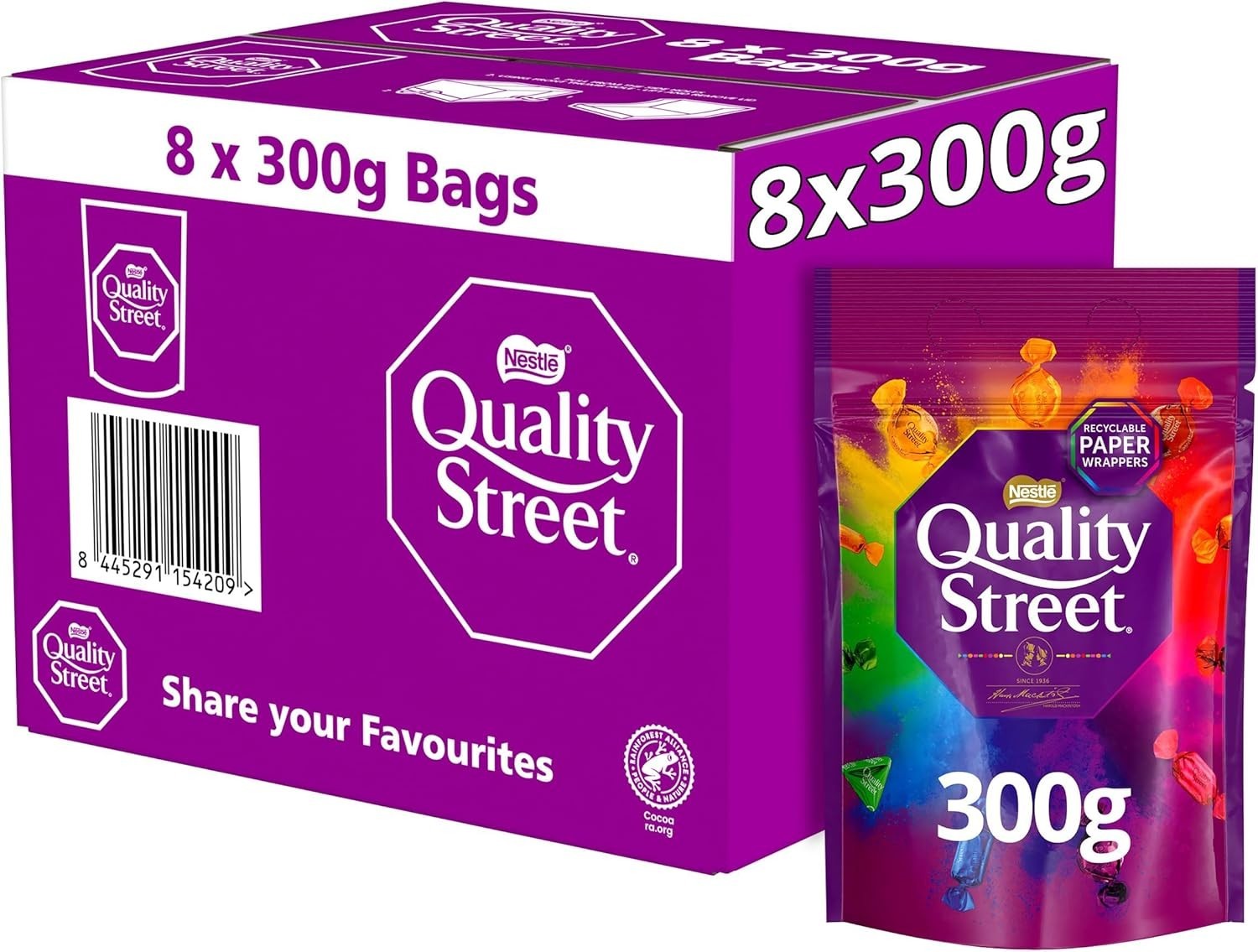Quality Street Chocolates Sharing Bag 357g x8 | Bulk Pack Gift Selection by Quality Street