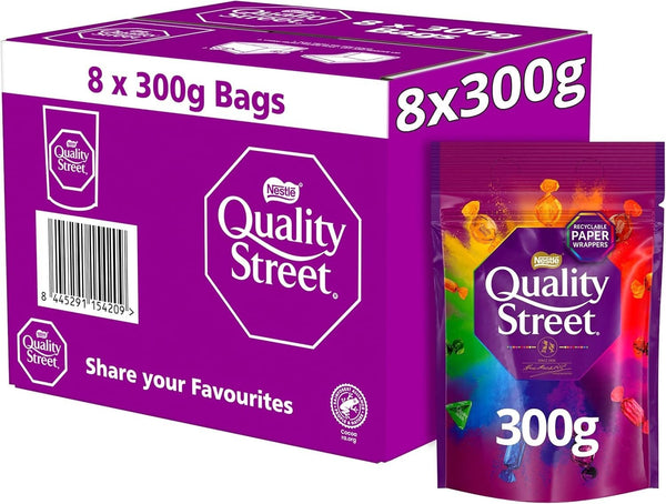 Quality Street Chocolates Sharing Bag 357g x8 | Bulk Pack Gift Selection