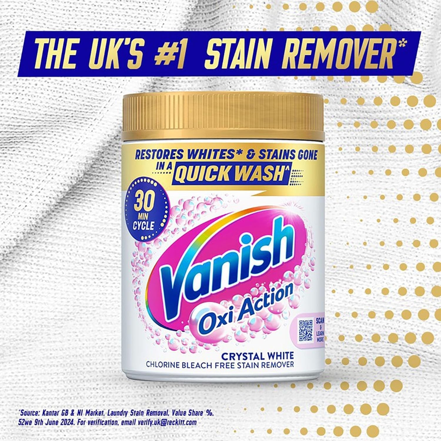 Vanish Gold Oxi Action Powder Stain Remover 850g | Whites Brightener Bleach Free by Vanish