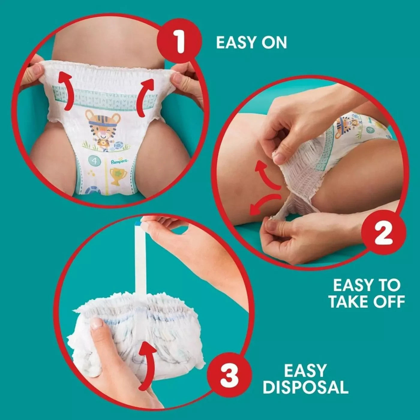 Pampers Baby-Dry Size 7 Nappy Pants 17+kg Jumbo+ Pack 100pcs Leak Protection by Pampers