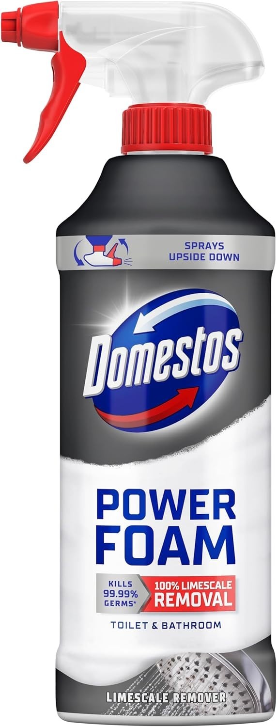 Domestos Power Foam Limescale Remover Toilet & Bathroom Cleaner 6x450ml by Domestos