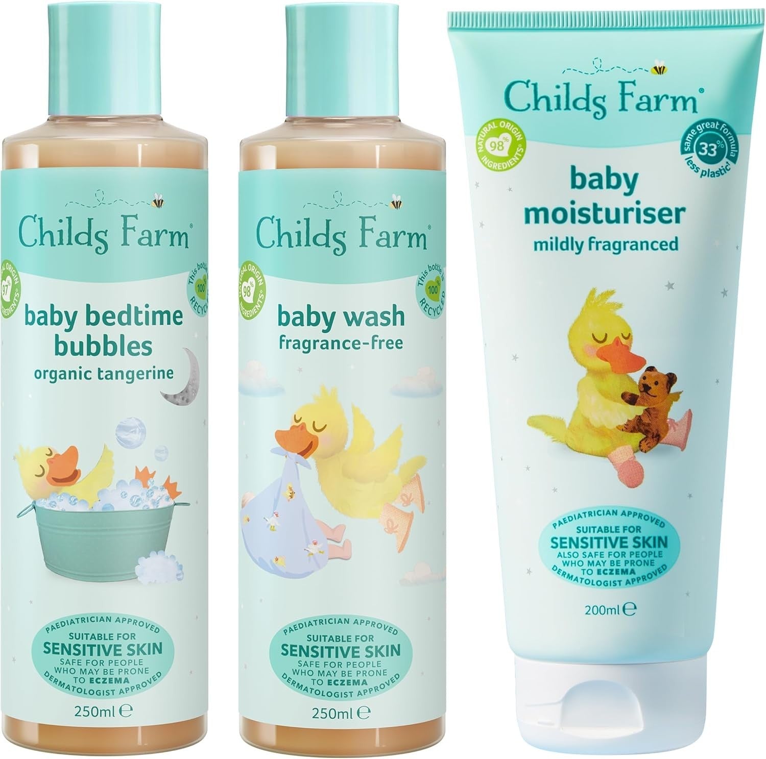 Childs Farm Baby Regime Bundle | Moisturiser 200ml + Wash & Bubbles 250ml by Childs Farm