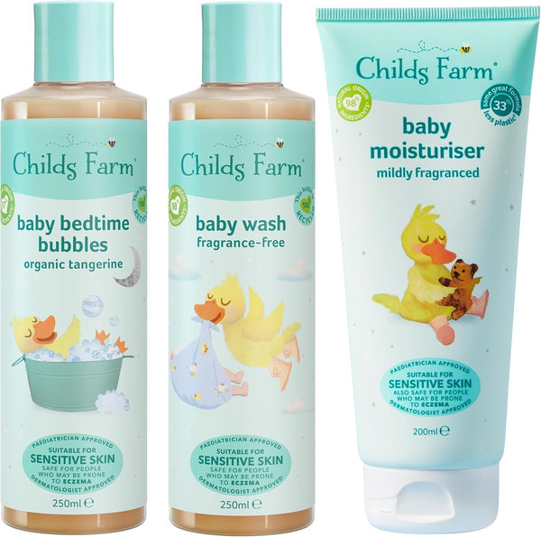 Childs Farm Baby Regime Bundle Moisturiser Wash Bubbles