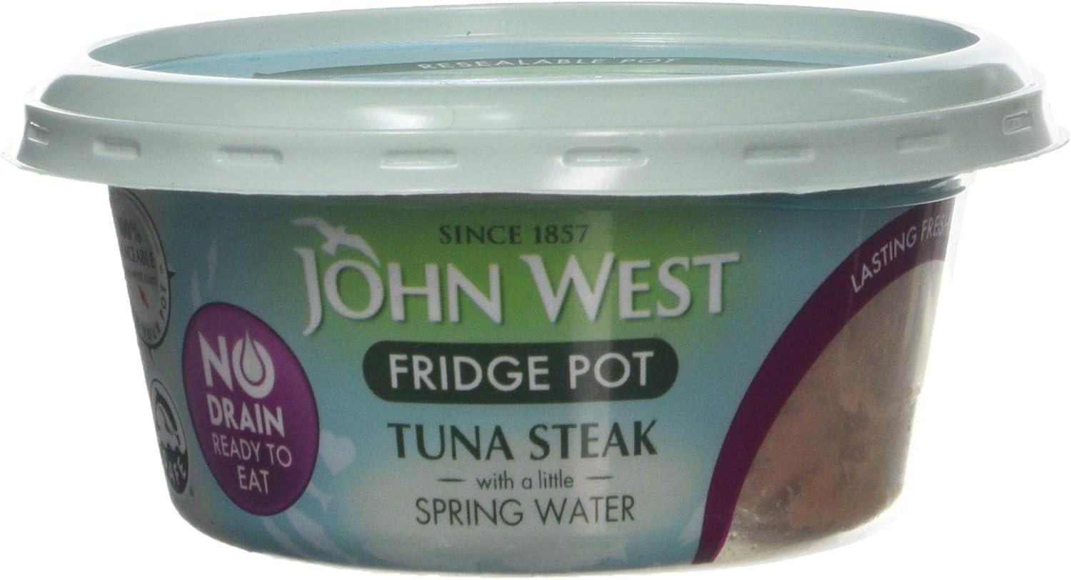 John West No Drain Tuna Fridge Pot in Spring Water Pack of 12 – Ready to Eat by John West