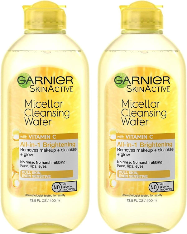 Garnier Micellar Cleansing Water Vitamin C 400ml x2 | Makeup Remover & Cleanser