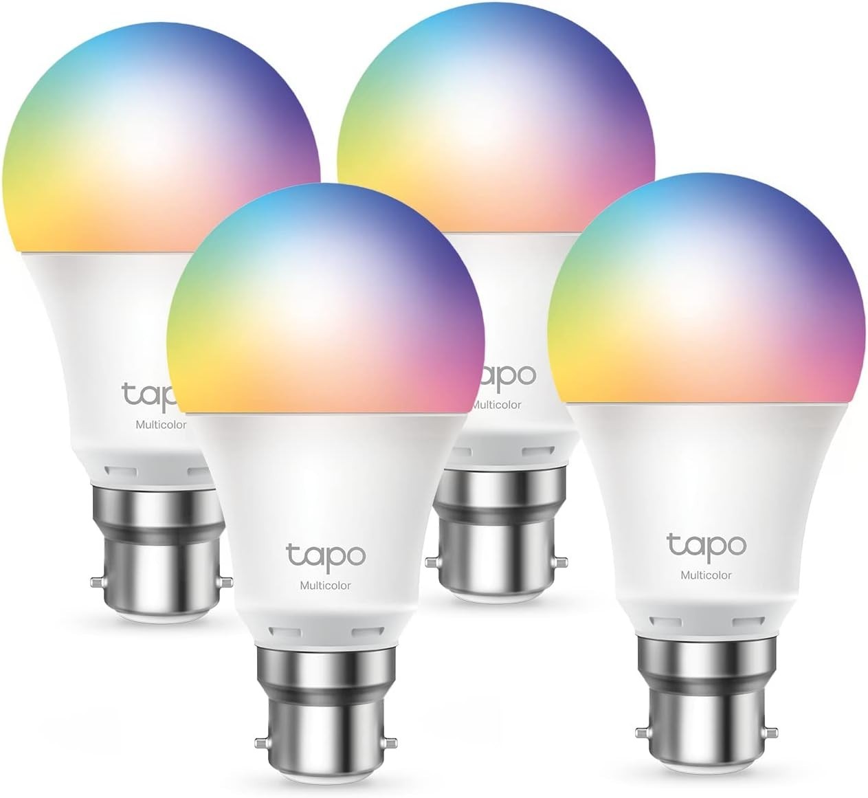 TP-Link Tapo L530B Smart WiFi Bulb B22 9W Multicolour 4 Pack Alexa Google Home by Tapo