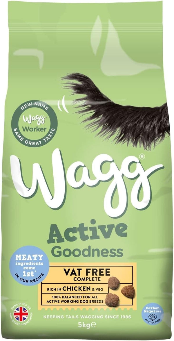 Wagg Worker Complete Adult Dry Dog Food Chicken Flavour 5kg Kibble Bag