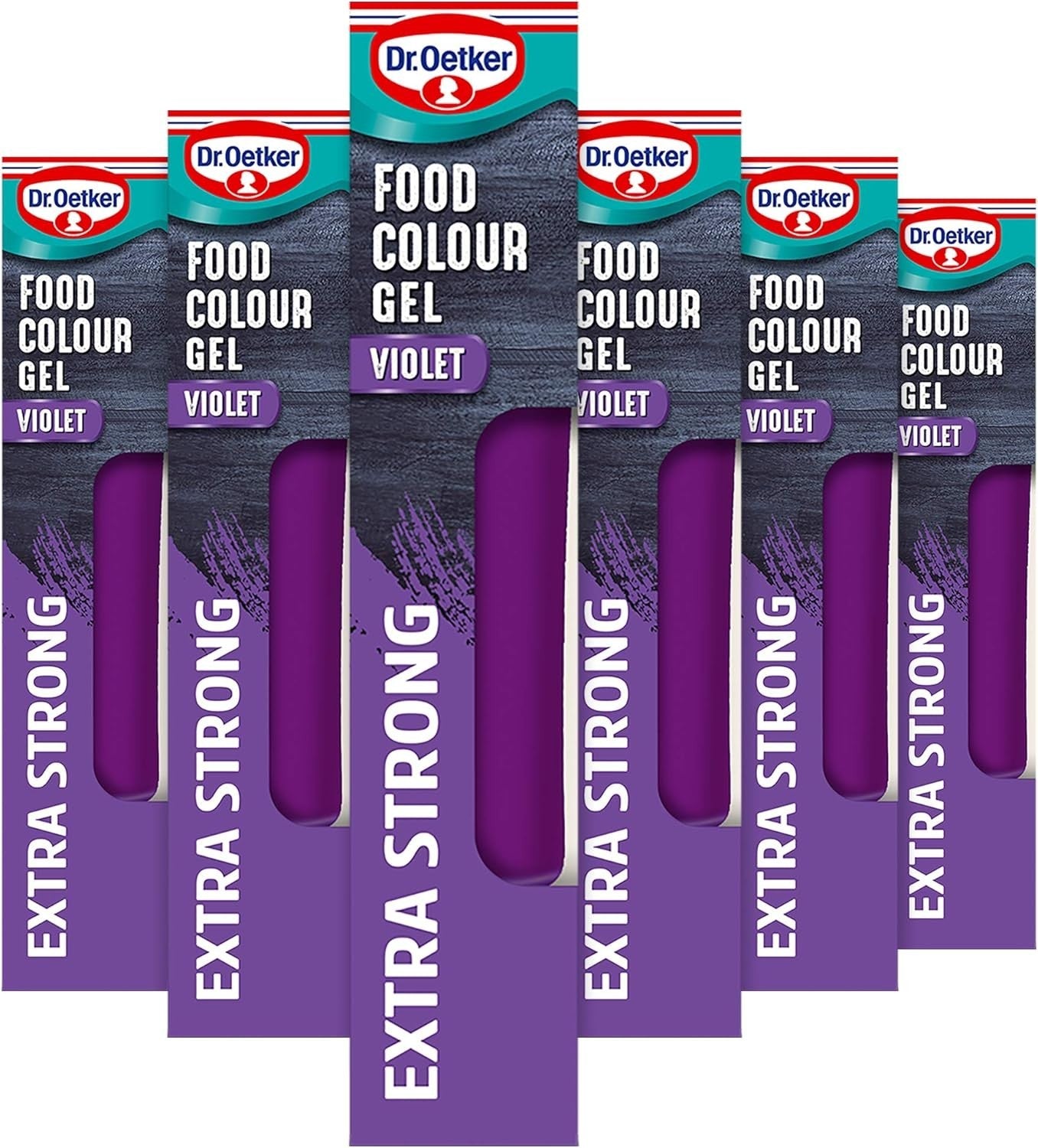 Dr. Oetker Extra Strong Violet Food Colour Gel 6x15g Coeliac Friendly Baking by Dr. Oetker