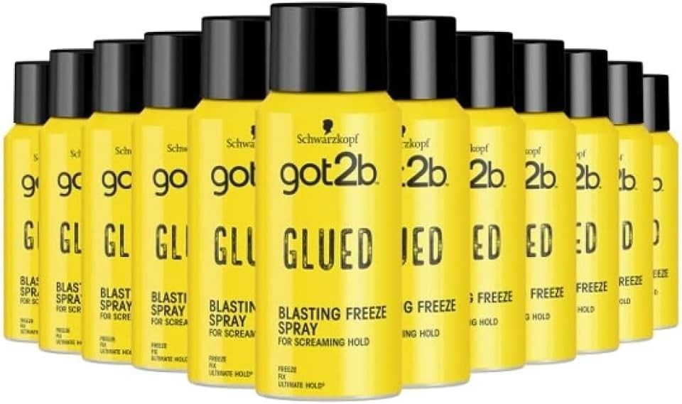 Schwarzkopf got2b Glued Blasting Freeze Hairspray 100ml x12 Strong Hold Vegan by Got2b