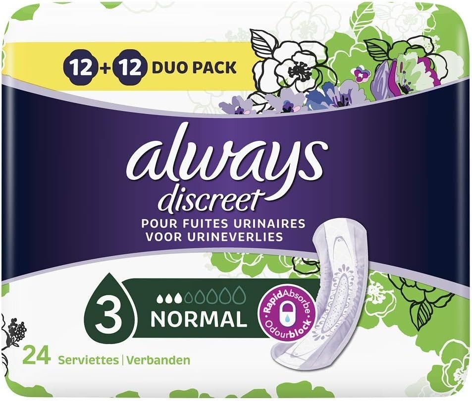 Always Discreet Normal Pads for Incontinence 24 Count Pack by Always