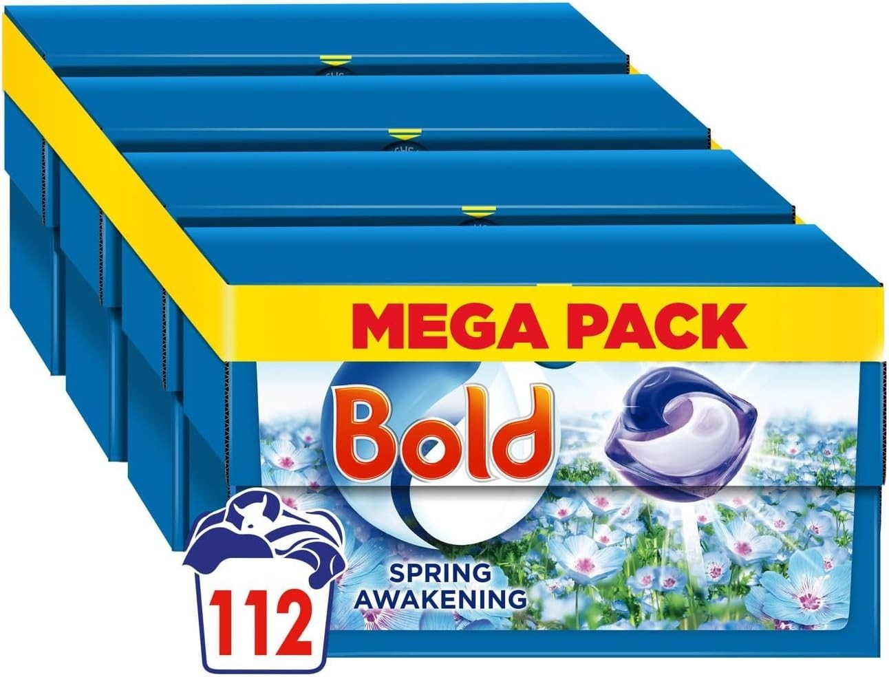 Bold All-in-1 PODS Laundry Detergent 112 Washes (4x28) Spring Awakening Capsules by BOLD