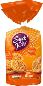 Snack a Jacks Caramel Rice & Corn Cakes 159g Pack of 8 Vegetarian Snack UK by Snack A Jacks