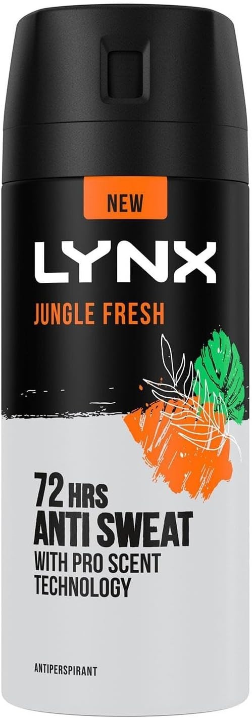 Lynx Jungle Fresh Deodorant Spray for Men 150ml Pack of 3 | 72H Protection by Lynx