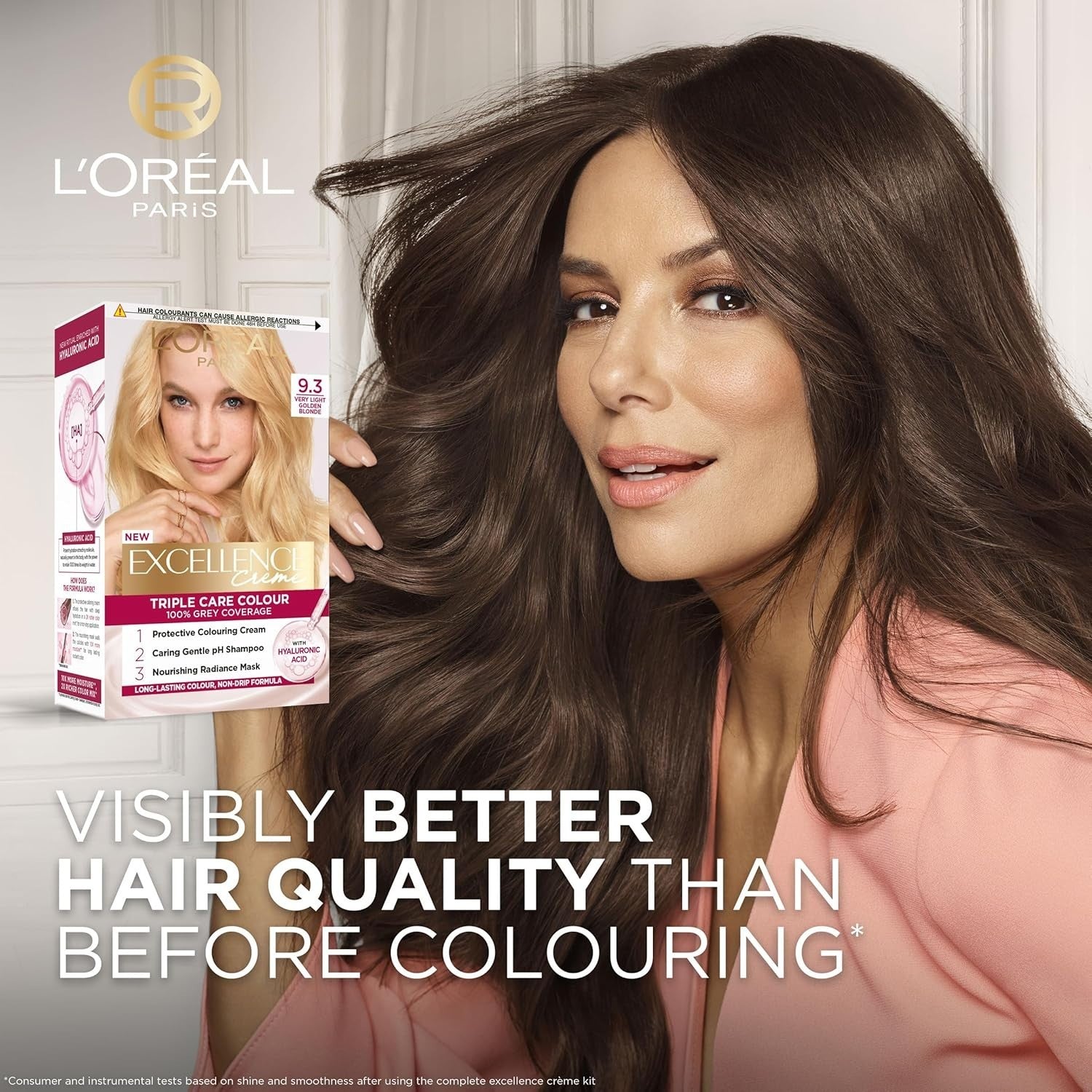 L'Oreal Excellence Creme Hair Dye 9.3 Natural Light Gold Blonde 100% Grey Cover by L'Oreal Paris