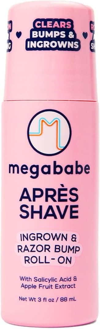 Megababe Après Shave Roll-On 3oz Post Shave Razor Bump & Ingrown Hair Treatment by Megababe