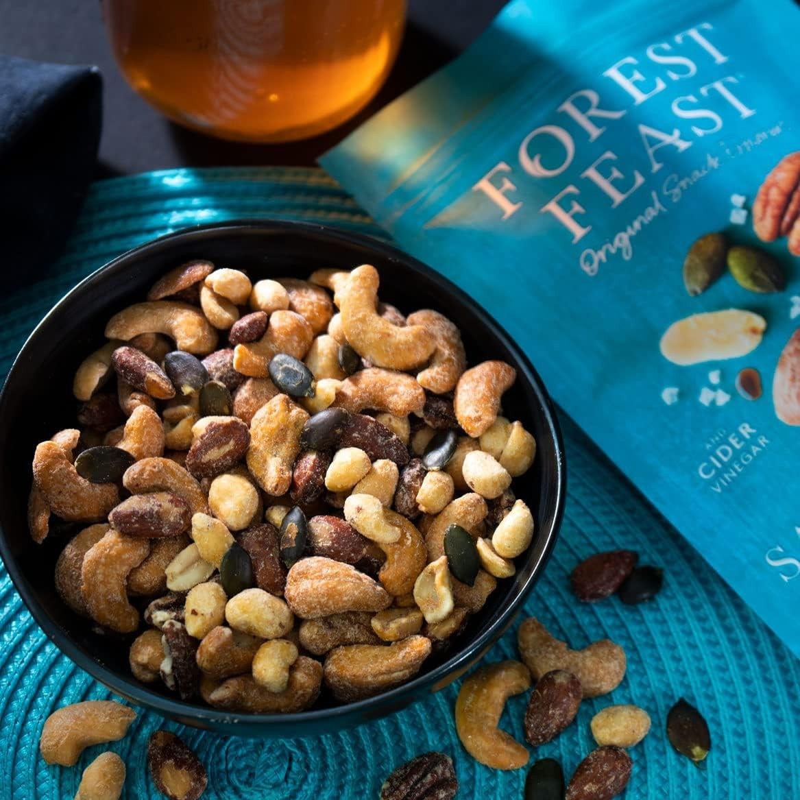 Forest Feast Salt & Vinegar Nut Mix 12x40g Vegan Gluten Free Snack Pouches by Forest Feast