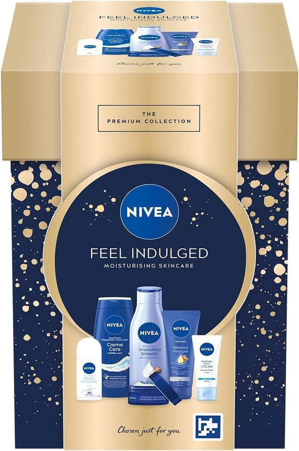 NIVEA Feel Indulged Skincare Gift Set for Women Cream Lotion Deo & Shower