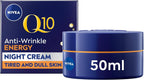 NIVEA Q10 Energy Night Cream 50ml with Vitamin C Anti-Wrinkle Moisturiser by NIVEA