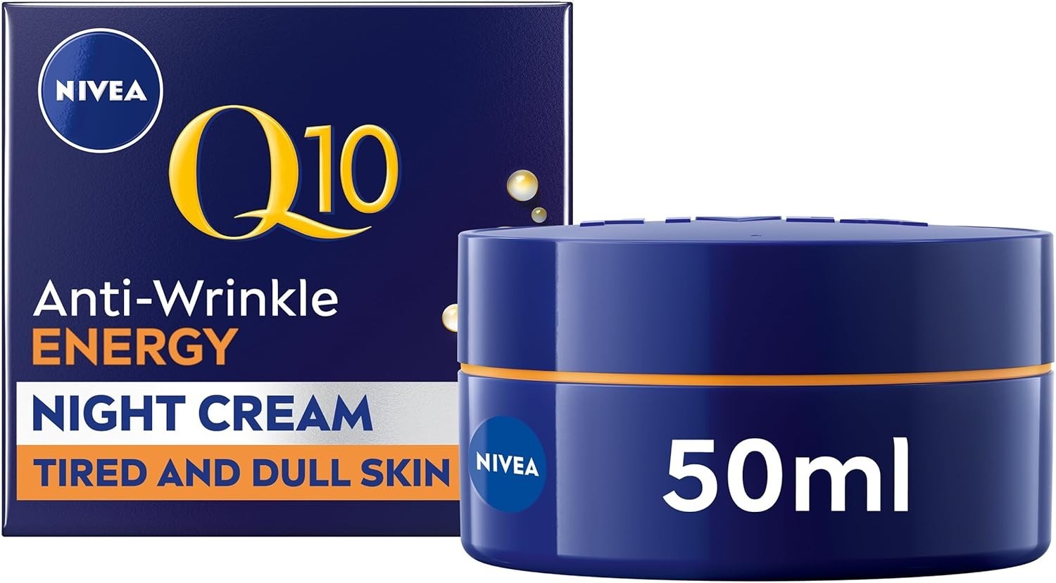 NIVEA Q10 Energy Night Cream 50ml with Vitamin C Anti-Wrinkle Moisturiser by NIVEA