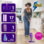 Flash Power Spray Mop Starter Kit with 1 Washable & 17 Disposable Pads, Floor by Flash