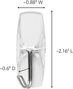 Command Medium Wire Toggle Hooks Clear 10pk with 12 Adhesive Strips Damage-Free by Command