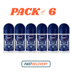 Nivea Men Roll-On Deodorant Fresh Antiperspirant 50ml x6 Long Lasting by NIVEA