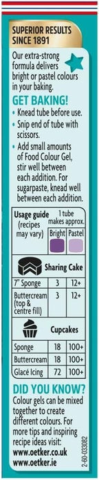 Dr. Oetker Extra Strong Violet Food Colour Gel 6x15g Coeliac Friendly Baking by Dr. Oetker