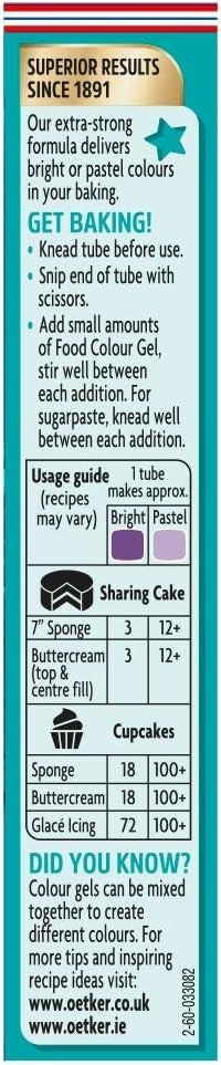 Dr. Oetker Extra Strong Violet Food Colour Gel 6x15g Coeliac Friendly Baking by Dr. Oetker