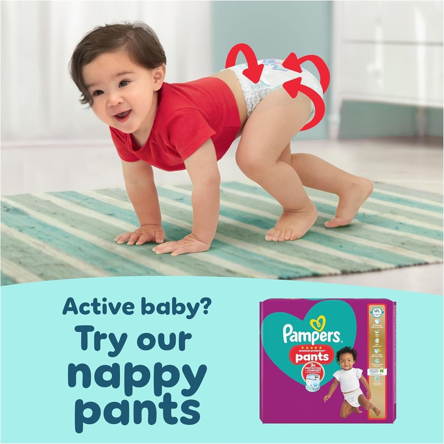 Pampers Premium Protection Size 6 Nappies 144 + Harmonie Aqua Baby Wipes 10pk by Pampers