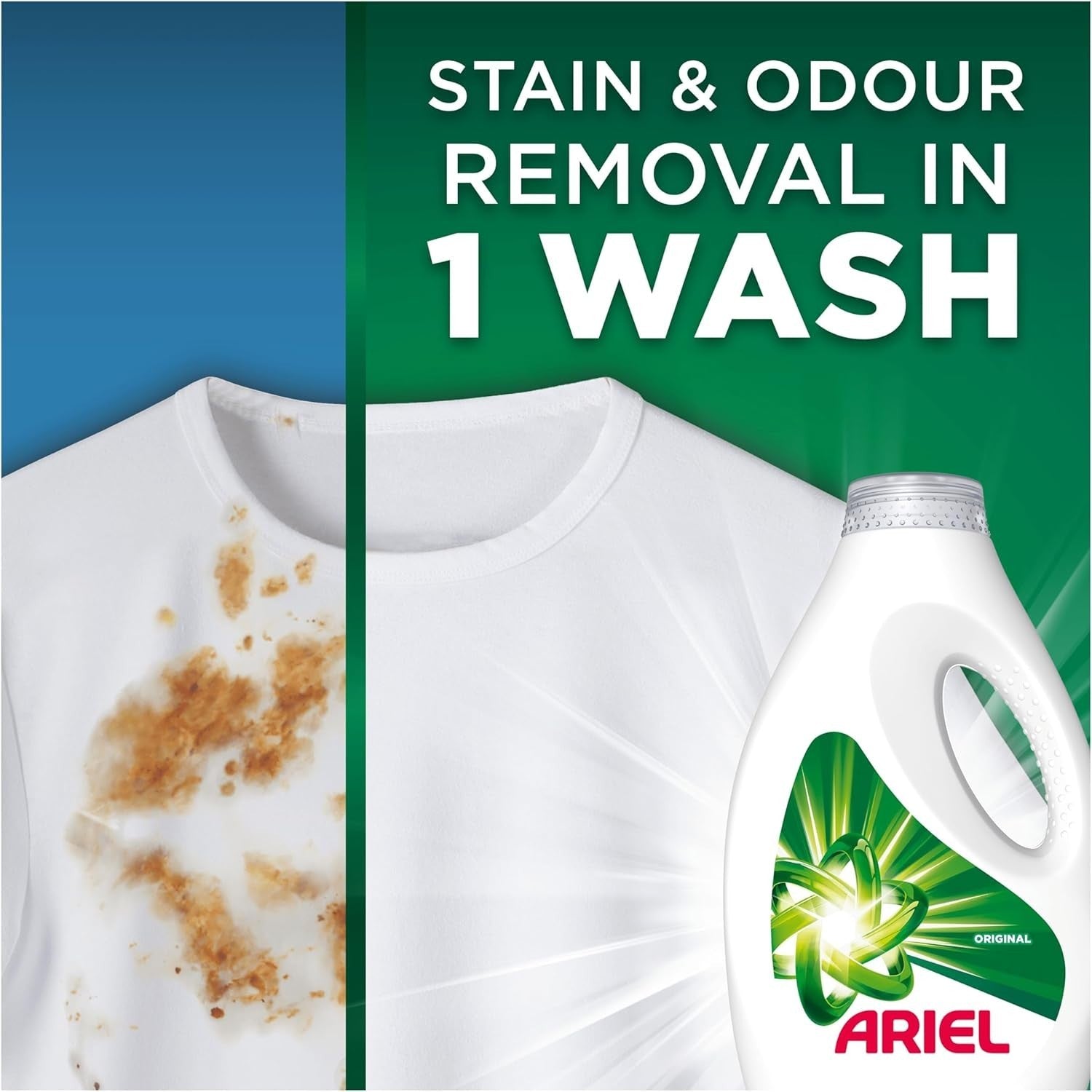 Ariel Washing Liquid Detergent 101 Washes Stain & Odour Remover 3.1L by Ariel