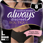 Always Discreet Incontinence Pants Black 8 Pack Odor Control by Always Discreet