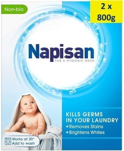 Napisan Non-Bio Laundry Stain Remover Powder 800g-Pack of 2 | Gentle & Effective by Napisan