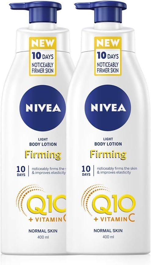 NIVEA Q10 + Vitamin C Firming Body Lotion 400ml Pack of 2 & Soft Cream Moisturis