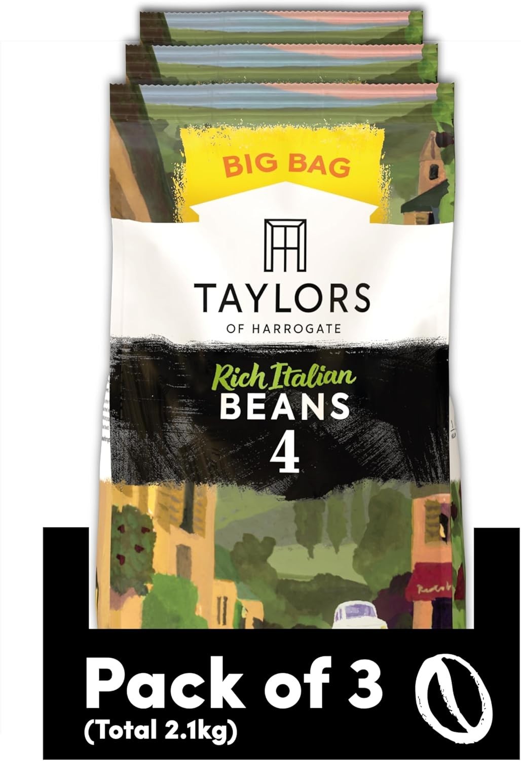Taylors Rich Italian Coffee Beans 700g x3 | 100% Arabica Medium Roast 2.1kg by Taylors of Harrogate