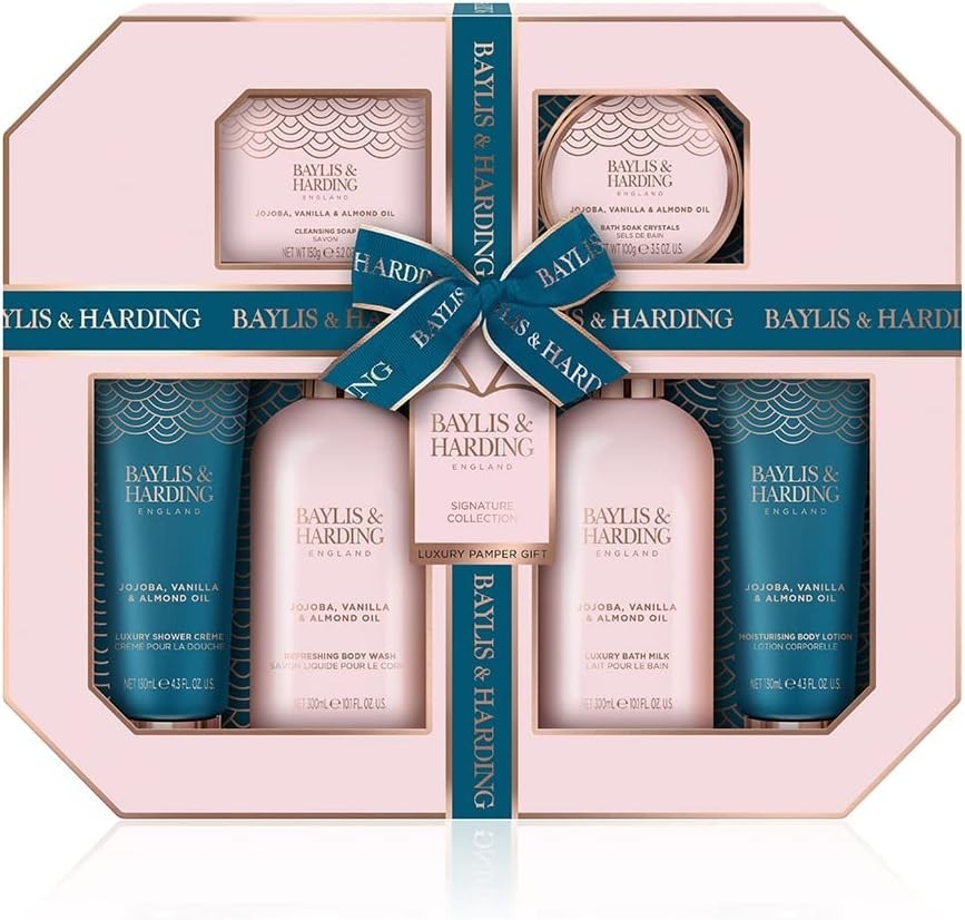 Baylis & Harding Jojoba Vanilla & Almond Luxury Bath Gift Set | Vegan Friendly by Baylis & Harding