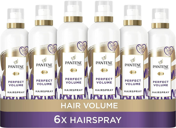 Pantene Volume Hairspray 6x250ml Jojoba Oil Non-Sticky Frizz Ease Value Pack