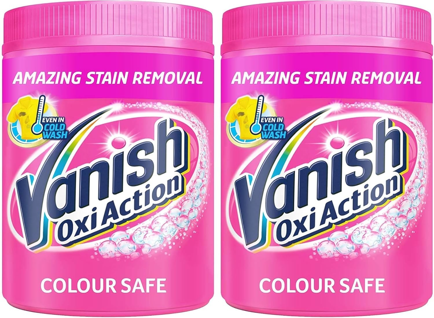 Vanish Oxi Action Colour Safe Powder 470g x2 | Chlorine Free Stain Remover 1kg by Vanish