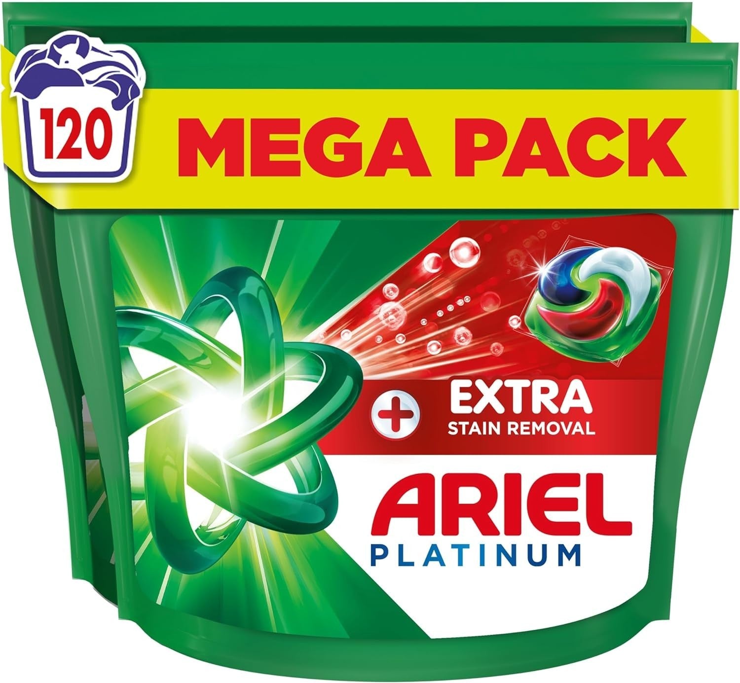 Ariel Platinum PODS Washing Capsules 120 Washes | Extra Stain Removal Power by Ariel