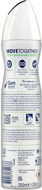 Sure Freesia & Water Lily Body Spray 250ml x3 | 72H Sweat & Odour Protection by SURE