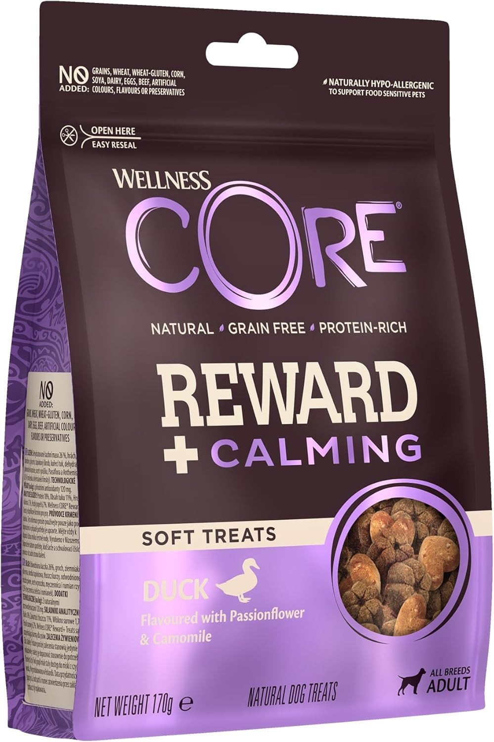 Wellness CORE Reward+ Calming Dog Treats Duck & Chamomile 170g Grain Free by Wellness CORE