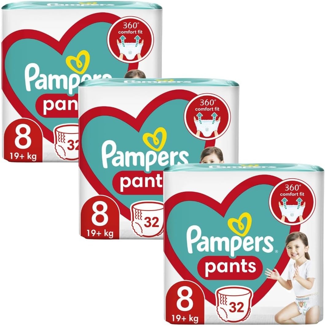 Pampers Jumbo Diapers Size 8, 96pcs, 19kg+ | 360° Fit & Leak Protection by Pampers
