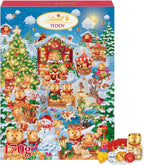 Lindt Lindor Teddy Advent Calendar 2024 170g | 24 Milk & White Xmas Chocolates by Lindt