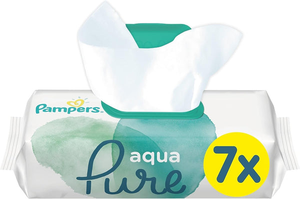 Pampers Aqua Pure Baby Wet Wipes 7 Packs (7x48) Gentle Sensitive Skin Care