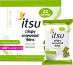itsu Wasabi Seaweed Thins 32 Pack | Vegan Crispy Seaweed Snacks 5g Each by Thins
