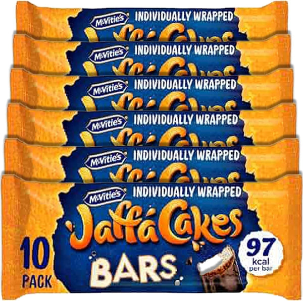McVitie's Jaffa Cake Bars 10 Bars x6 Pack | Orange Chocolate Snack UK