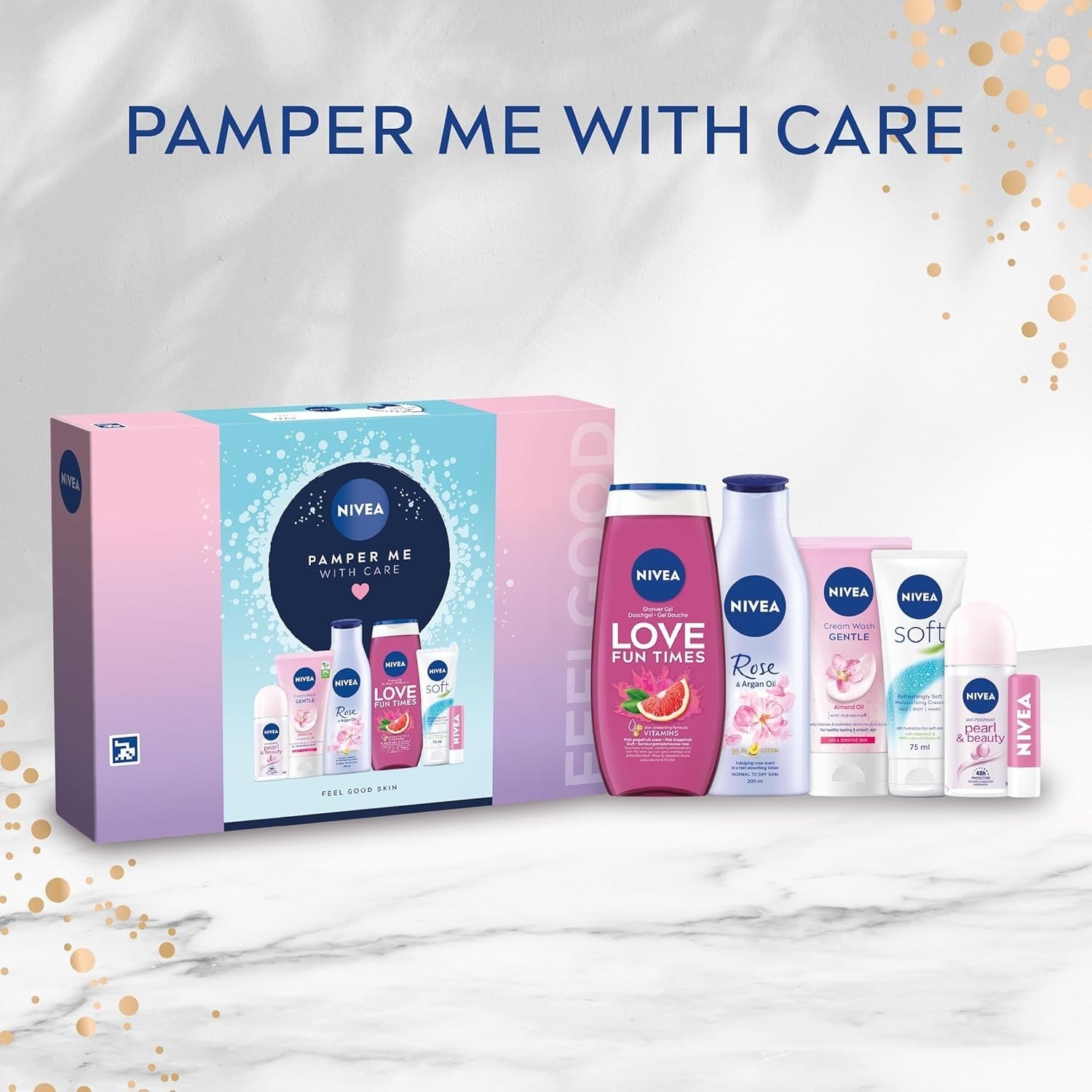 NIVEA Pamper Me With Care Gift Set 6pc | Women’s Skincare Moisturising Bundle by NIVEA